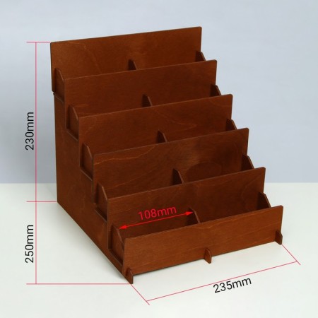 Top for a postcard of 10 cells 10.8 cm, 23.5 × 23 × 25 cm, thickness 3 mm, brown color-1