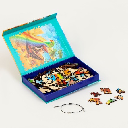 Puzzles wooden figured "Ghost Mirage" with a pendant on the hand, 126 elements-4