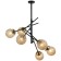 Sinus 6xe27 40w rod chandelier, size 80x80x75 cm, black color