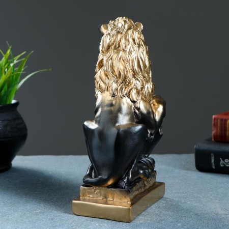 Figure "Leo with a shield" bronze 10x7x21cm-2