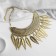 Necklace "openwork feathers", color black gold, 42 cm