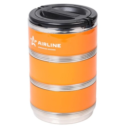 Airline thermos, lunch box for food with a handle, stainless steel 304, 3 containers, 2.1 l-1
