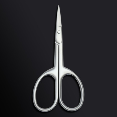 Manicure scissors "Premium satin", narrow, straight, matte, 9.6 cm, silver color-5