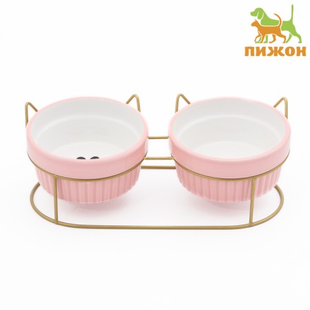 Ceramic bowls on a stand 2 x 250 ml-1