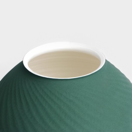 Vase for flowers decorative "Toledo" color jade 20 x 14 x 14 cm-1