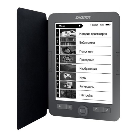 Digma M1, 6 "E-Ink, HD, 1024x758, 600 MHz, 4 GB, Micro SDHC, Gray.