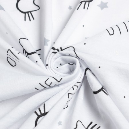 Diaper white cat 102x120cm, culinary 130g/m, 100% cotton-3