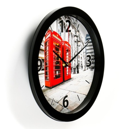 Wall watches, D-28 cm, interior "telephone booths", silent-1