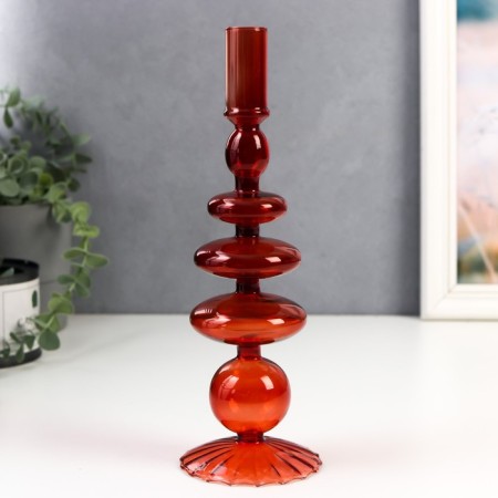 Glass of glass for 1 candle "Morbian" Pink wine 27x8.5x8.5 cm-1