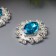 Decor for creativity Metal "Medallion Patal" Blue Crystal set 2 pcs 2.6x2.4 cm