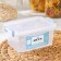 Food container Ricco, 900 ml, 18 × 11 × 8 cm, rectangular, transparent, blue color
