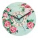 Wall clock, series: interior, "peonies", discrete move, d-23.5 cm