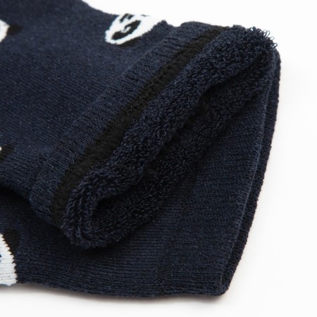 Women's terry socks "Panda", dark blue color, size 23-25-3