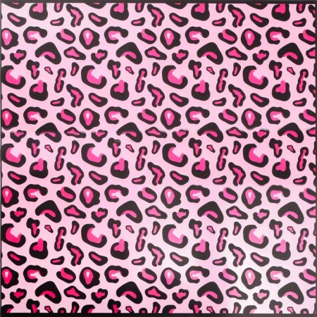 Matte, bilateral film, Leopard, fuchsia, 0.57 x 0.57 m-2