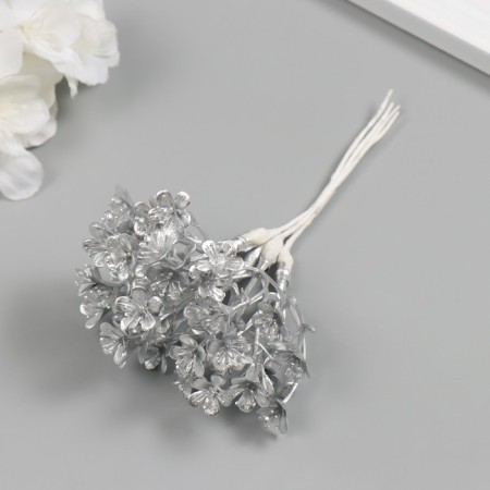 Artificial plant for creativity "forget -me -nots" 1 bouquet = 6 branches silver 13.5 cm-2