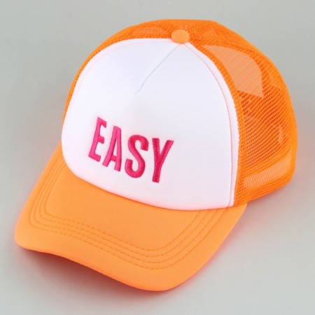 Women's cap with Easy grid, orange color, river 56-2