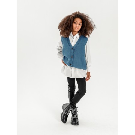Vest for girl Knit Mild, height 146 cm, blue color-3