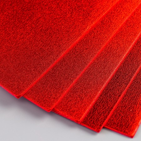 Foamiran metallized "red" 2 mm format A4 set of 5 sheets-4