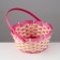Wicker basket, 21 x 21 x 10/24 cm, bamboo, pink