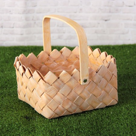 A set of wicker baskets, 2 pcs, a basket, natural, 21 × 16 × 22 cm, 17.5 × 12.5 × 17.5 cm-2