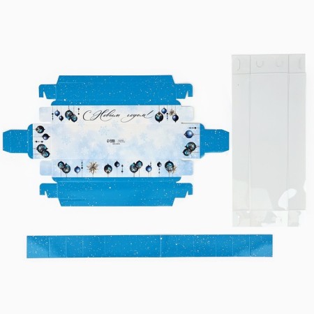 Box for 5 sweets with cells "Frosty luxury", 6 x 23 x 3 cm, New Year-5