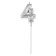 Candle in the cake on the skewer "Almaz", the number "4", silver, 4.8x2.6 cm