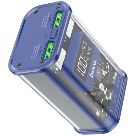 External battery Hoco J105, 10,000 mAh, 3 A, 2USB/Type-C/Lightning/Microusb, Blue-1