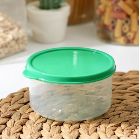 Container Round shares, food, 300 ml, green color-3