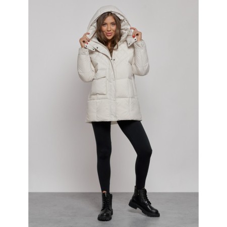 Winter jacket, size 42, beige color-4