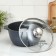 Granite pan, 4 l, glass cover, anti -stick coating, gray color