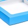 Self -charged box, with a blue window, 19 x 19 x 3 cm