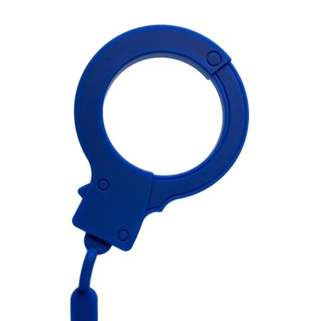 Handcuffs, silicone, blue, 33 cm-6