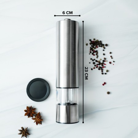 Electric mill for spices Magistro Steel, with backlight, silver color-1