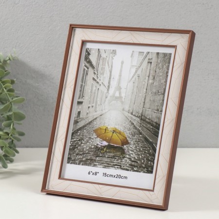 Photo frame plastic 15x20 cm "Abstraction of lines on white" coffee 1.5x18.6x23.6 cm-2