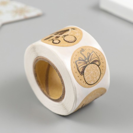 New Year Stick Paper Kraft "New Year" d = 2.5 cm 252 pcs in roll-1