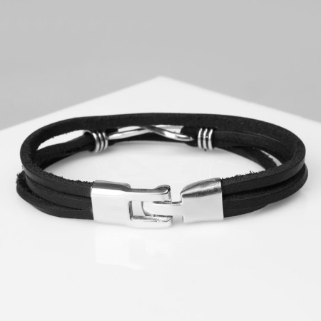Bracelet male "gravity" Infinity, Black color with silver, 23 cm-2