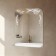 Mirror "Paradise of Birds", with sandblasting graphics and fusing, wall, with a shelf, 35 × 45