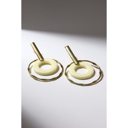 Earrings Assorted "deja vu", white color in gold-3