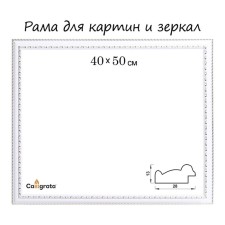 Frame for paintings (mirrors) 40 x 50 x 2.8 cm, plastic, calligrata 644861, white/gold