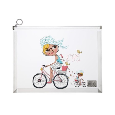 Lightning folder A4 format, 180 md, transparent with the pattern "Girls", mix-9