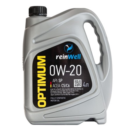 Reinwell 0W-20 Ilsac GF-6, API SP, HC-synthetic, 4 liters