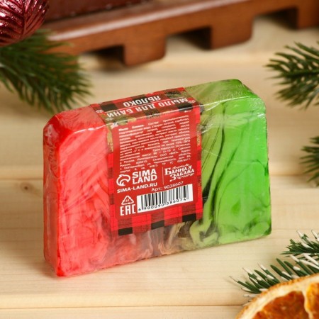 SPA soap - care for a bathhouse and sauna "Happy New Year" apple, bath fun 80 grams-2