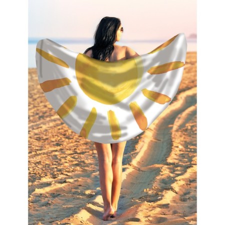 Pareo and beach rug "Sun through the eyes of a child", d = 150 cm