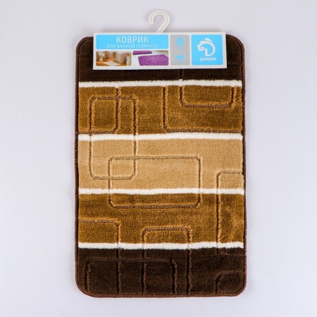 Bathroom mat “Squares”, 40 × 60 cm, brown color-6