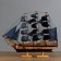 The ship "Sea Orchestra" is three -masted with blue sails, 40*8*35cm