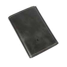 Passport cover, 3 pockets, black bullet