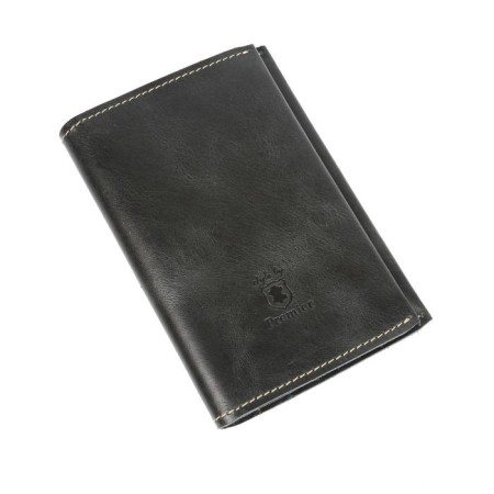 Passport cover, 3 pockets, black bullet