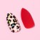 Leo patch nails, 12 pcs, with glue plates, almonds, red, beige