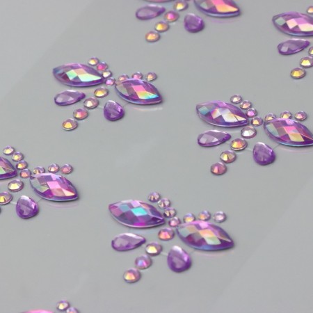 Stick plastic rhinestones "Magic butterflies" mix 10x23 cm-4
