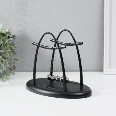 Pendulum "Technic balls" Bamboo black 18x22.5x14 cm-3